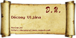 Décsey Uljána névjegykártya